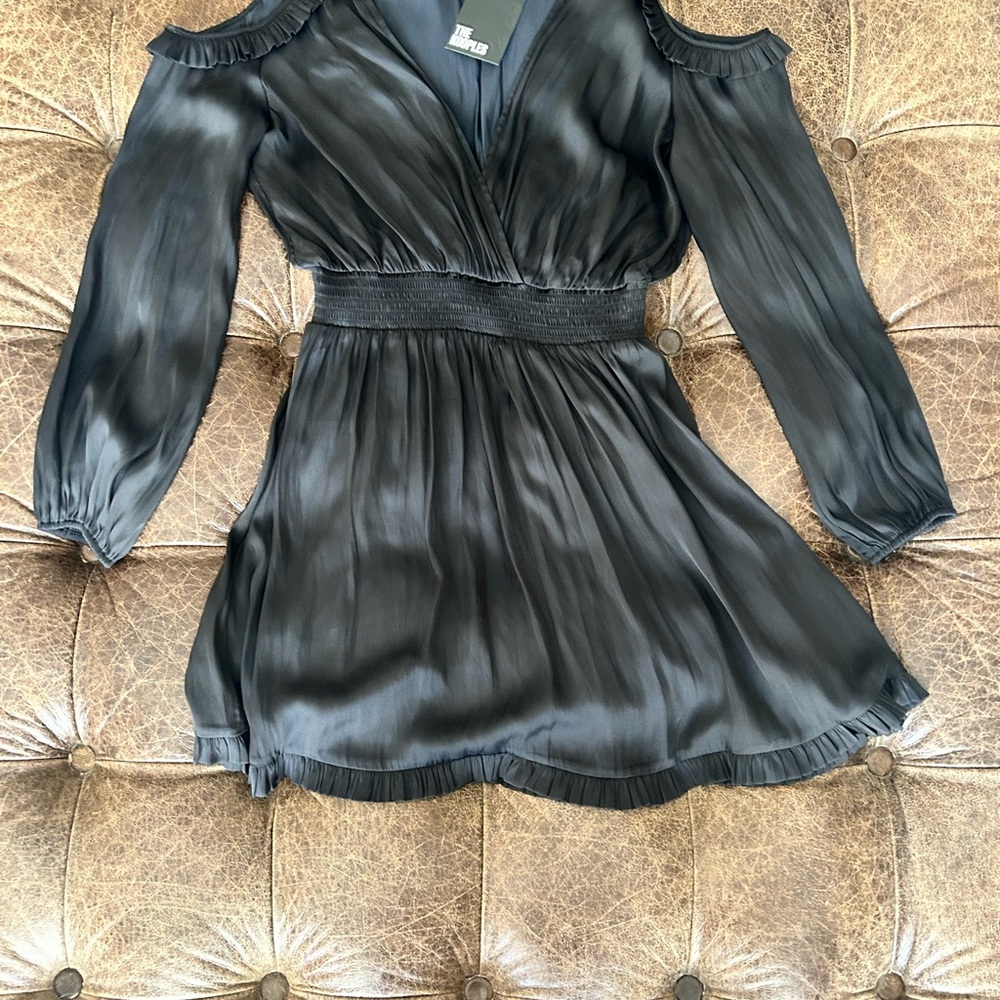 The Kooples Black Dress with Cold Shoulder